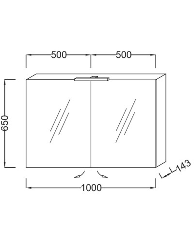 Зеркальный шкаф ледяной зелёный 100х65 см Jacob Delafon Odeon Up EB797RU-G77