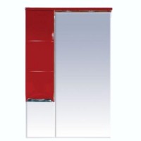 Петра  - 65 Зеркало-шкаф лев.(свет) красная эмаль