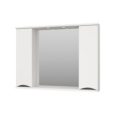 Атлантик -100 Зеркало с 2 шкаф. белый