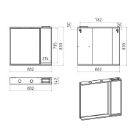 BALATON - 90 Зеркало-шкаф правый, белый