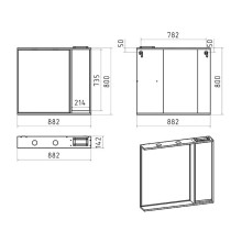BALATON - 90 Зеркало-шкаф правый, белый