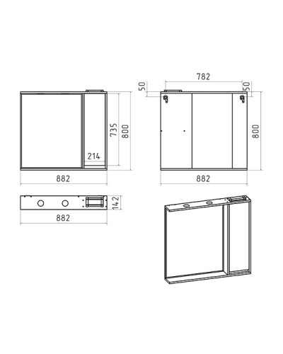 BALATON - 90 Зеркало-шкаф правый, белый