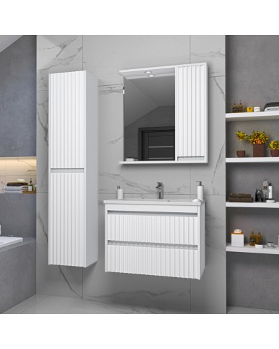 BALATON - 80 Зеркало-шкаф правый, белый