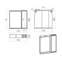 BALATON - 80 Зеркало-шкаф правый, белый