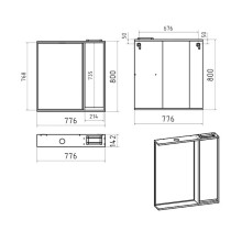 BALATON - 80 Зеркало-шкаф правый, белый