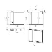 BALATON - 90 Зеркало-шкаф левый, белый