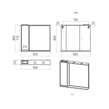 BALATON - 90 Зеркало-шкаф левый, белый