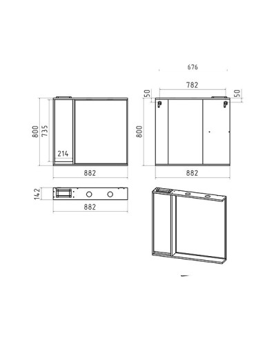 BALATON - 90 Зеркало-шкаф левый, белый