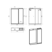 BALATON - 65 Зеркало-шкаф правый, белый