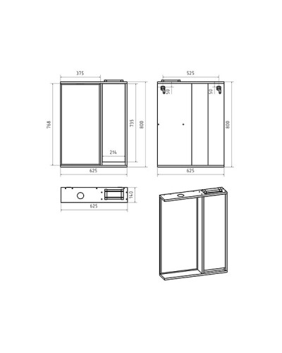BALATON - 65 Зеркало-шкаф правый, белый