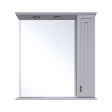 Лувр - 75 Зеркало с 1 шкафчиком, прав., серая О