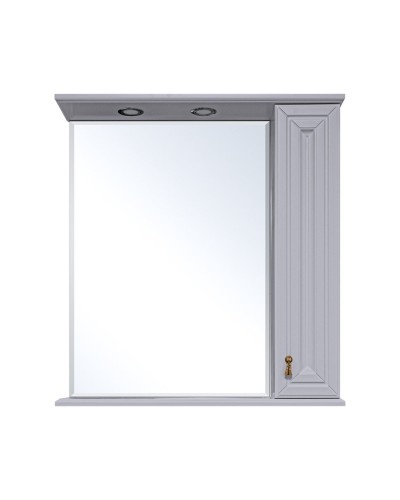 Лувр - 75 Зеркало с 1 шкафчиком, прав., серая О