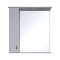 Лувр - 75 Зеркало с 1 шкафчиком, лев., серая О