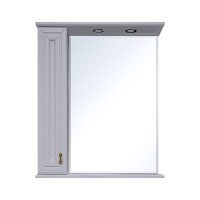 Лувр - 65 Зеркало с 1 шкафчиком, лев., серое