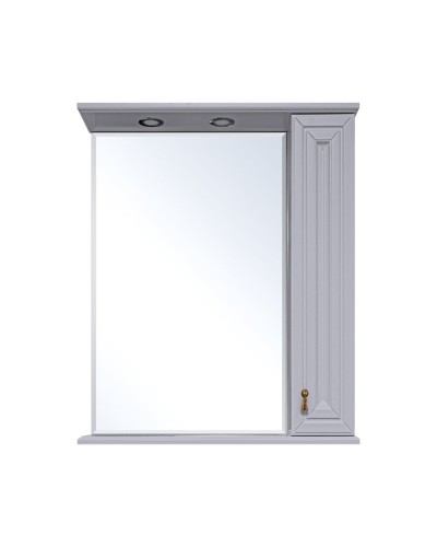 Лувр - 65 Зеркало с 1 шкафчиком, прав., серое
