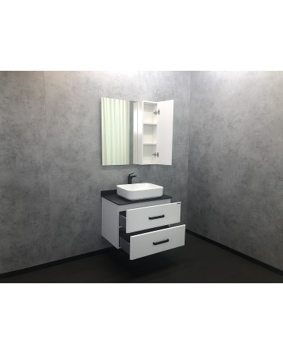 Зеркало со шкафом Comforty Амстердам 75 00004144209 Белый глянец