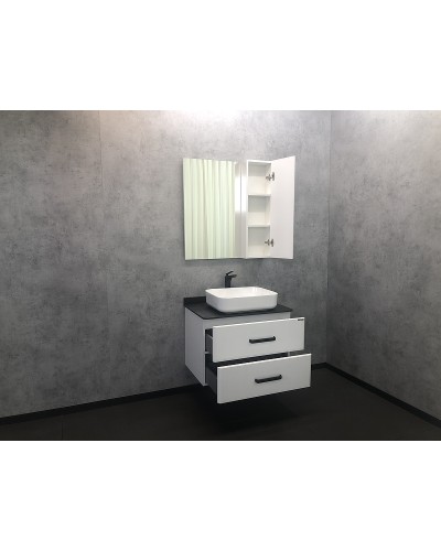 Зеркало со шкафом Comforty Амстердам 75 00004144209 Белый глянец