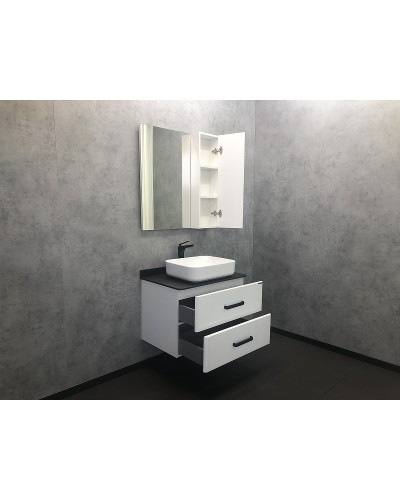 Зеркало со шкафом Comforty Амстердам 75 00004144209 Белый глянец