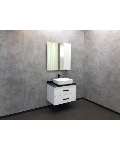 Зеркало со шкафом Comforty Амстердам 75 00004144209 Белый глянец