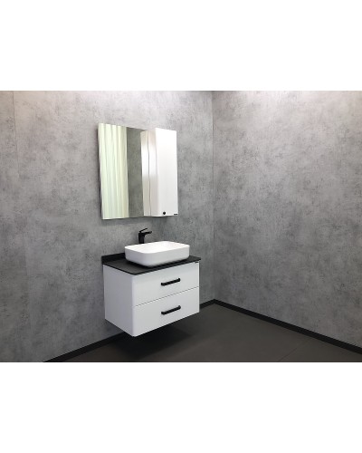 Зеркало со шкафом Comforty Амстердам 75 00004144209 Белый глянец