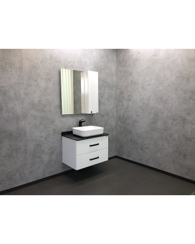 Зеркало со шкафом Comforty Амстердам 75 00004144209 Белый глянец