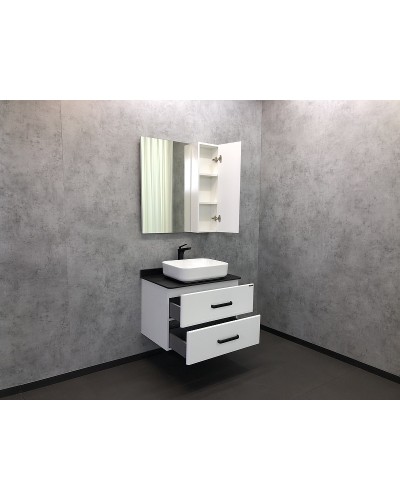 Зеркало со шкафом Comforty Амстердам 75 00004144209 Белый глянец