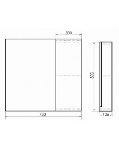 Зеркало со шкафом Comforty Кельн 75 00004149061 Дуб темный