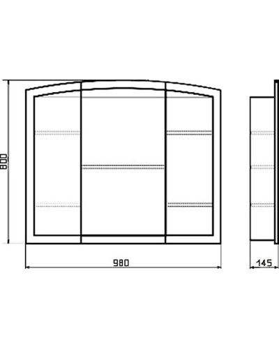 Зеркальный шкаф Comforty Палини 100 00004147994 Белый глянец