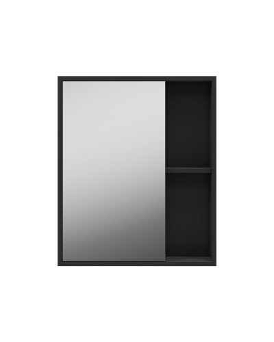 Ненси - 60 Зеркало-шкаф антрацит, черн. кром. универсальный О