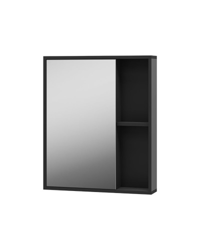 Ненси - 60 Зеркало-шкаф антрацит, черн. кром. универсальный О
