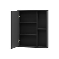 Ненси - 60 Зеркало-шкаф антрацит, черн. кром. универсальный О