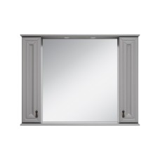 Лувр -105 Зеркало с 2 шкафчиками, серое