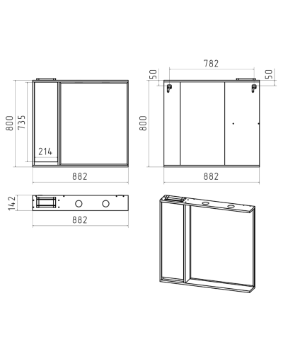 BALATON - 90 Зеркало-шкаф левый, белый