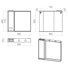 BALATON - 90 Зеркало-шкаф левый, комбинированный