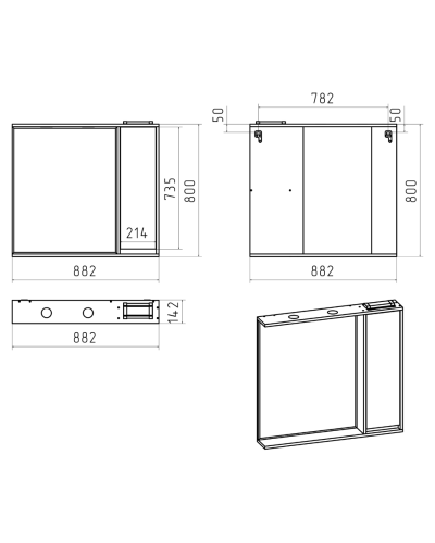 BALATON - 90 Зеркало-шкаф правый, белый