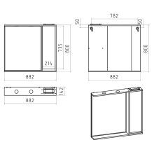 BALATON - 90 Зеркало-шкаф правый, комбинированный