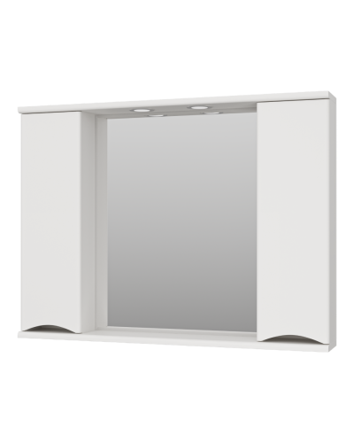 Атлантик -100 Зеркало с 2 шкаф. белый