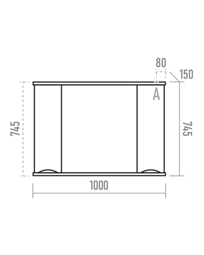 Атлантик -100 Зеркало с 2 шкаф. белый