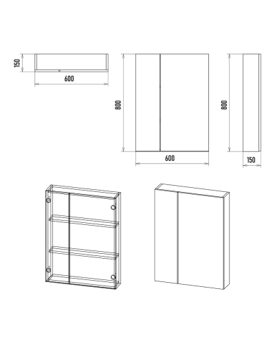 Аура - 60 Зеркало-шкаф