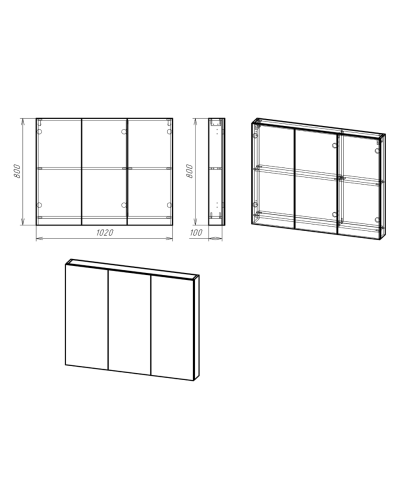 Балтика -105 Зеркало-шкаф  без света