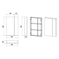 Балтика - 50 Зеркало-шкаф без света