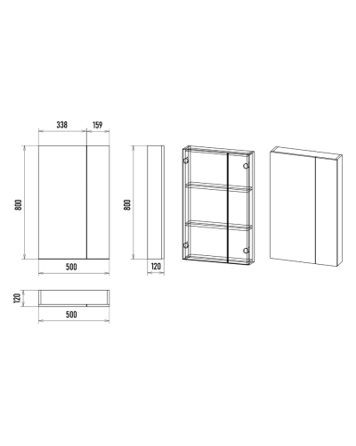 Балтика - 50 Зеркало-шкаф без света