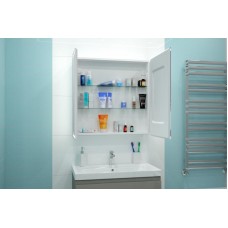 АЛЬФРЕДО Зеркало-шкаф 800х800 с розеткой