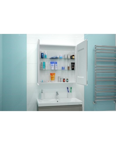 АЛЬФРЕДО Зеркало-шкаф 800х800 с розеткой