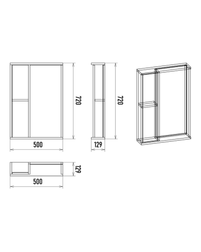 Кедр - 50 Зеркало с 1 шк. левый