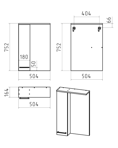 Крафт - 50 Зеркало с 1 шкаф. левый О