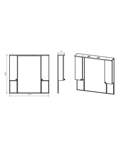 Латте -105 зеркало-шкаф бежевая эмаль