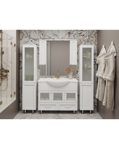 Латте -105 Зеркало-шкаф белая эмаль