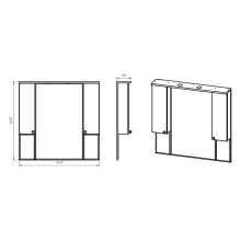 Латте -105 Зеркало-шкаф белая эмаль