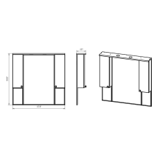 Латте -105 Зеркало-шкаф белая эмаль